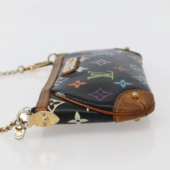 LOUIS VUITTON Multicolor Pochette Mila MM Pouch Black M60097 LV Auth 143169 - Picture 6 of 16